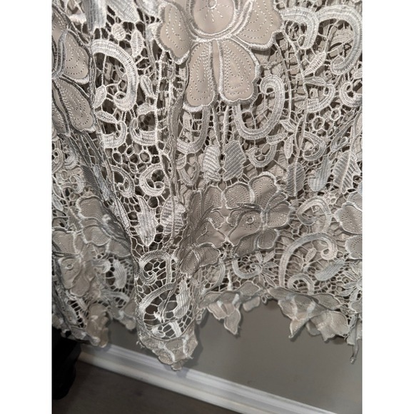 Alexis Floral Lace Maxi Dress‎ Long Sleeve Elegant Evening Gown White L - Picture 11 of 16